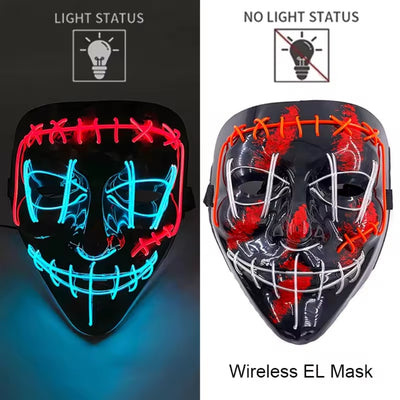 Halloween Masker - Lichtgevend Neon Horror Design met Meerdere Lichtstanden