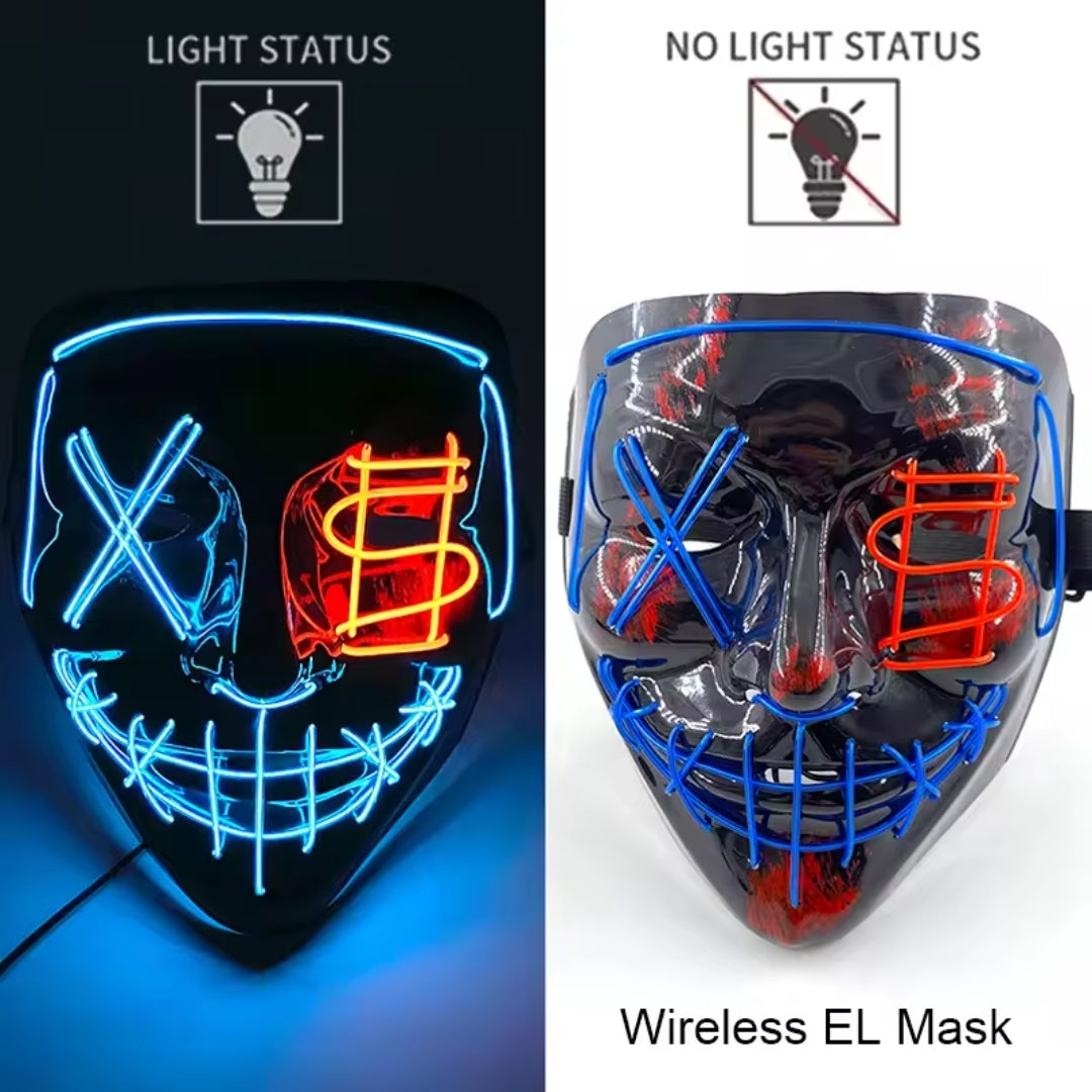 Halloween Masker - Lichtgevend Neon Horror Design met Meerdere Lichtstanden