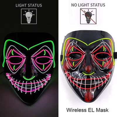 Halloween Masker - Lichtgevend Neon Horror Design met Meerdere Lichtstanden