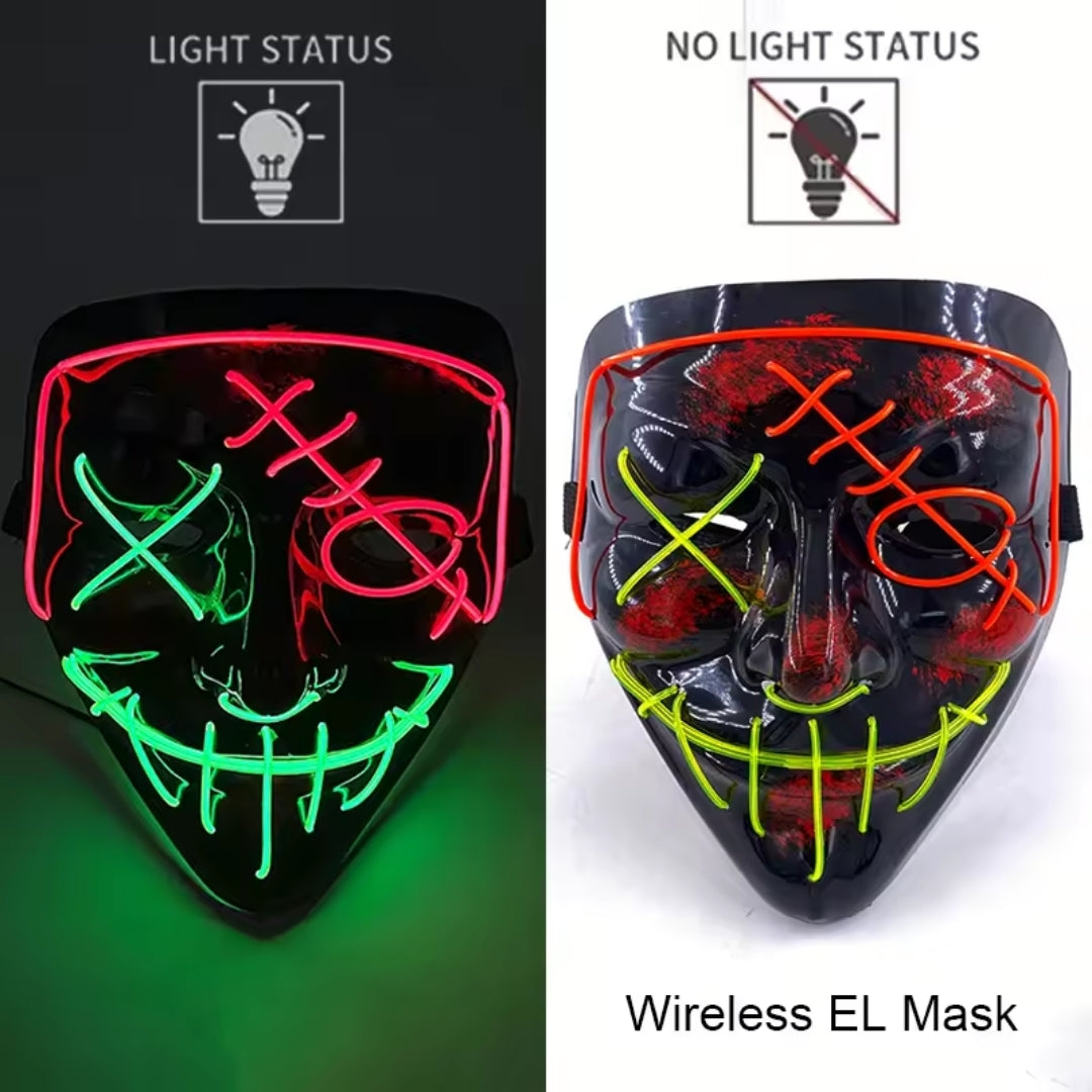 Halloween Masker - Lichtgevend Neon Horror Design met Meerdere Lichtstanden