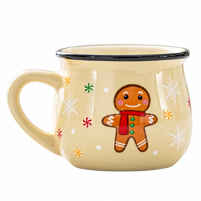 Keramische Kerst Koffiemok met Vrolijk Cartoon-Ontwerp