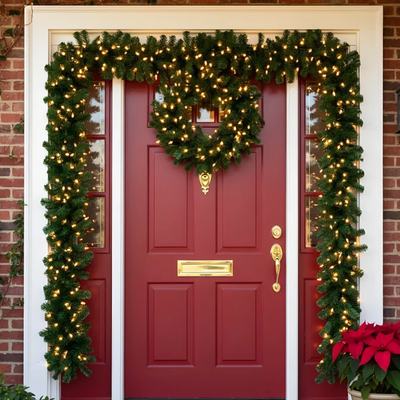 Groene Kerstkrans Decoratieslinger van 2.7M