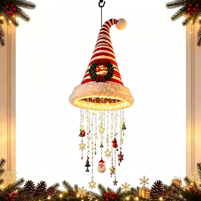 Kerstman Hoed Kroonluchter met Warme LED Gloed