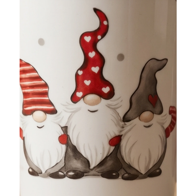 Kerstmok van Wit Keramiek met Scandinavisch Kerstmotief