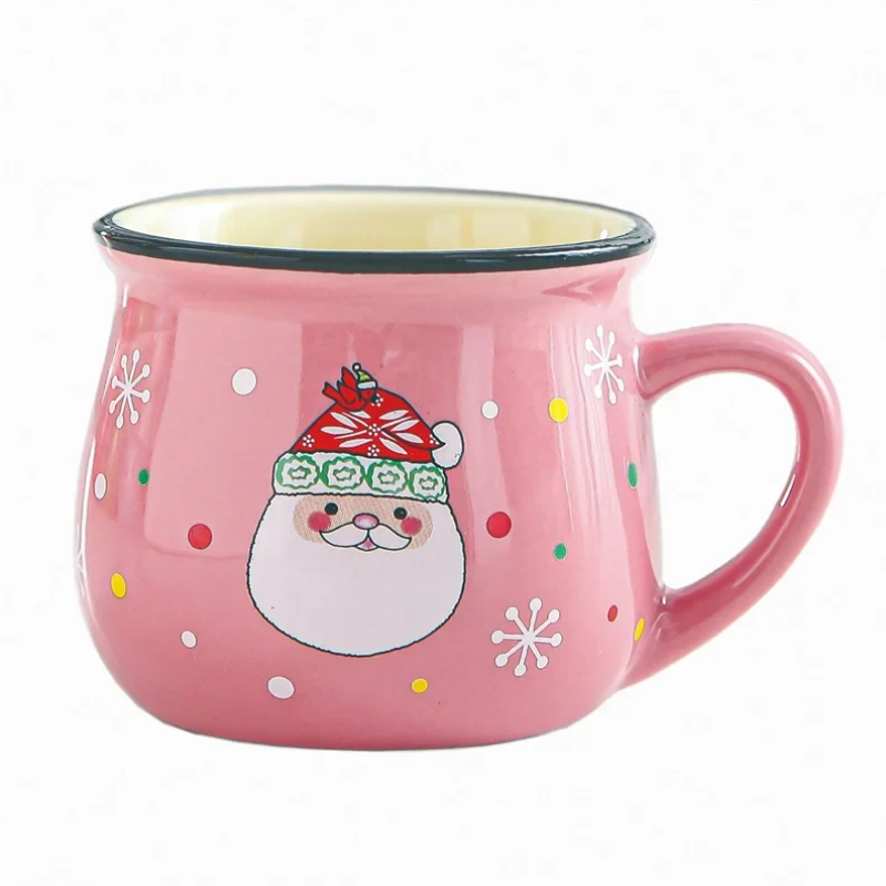 Keramische Kerst Koffiemok met Vrolijk Cartoon-Ontwerp
