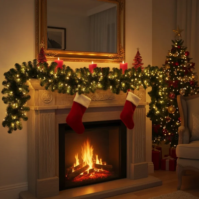 Groene Kerstkrans Decoratieslinger van 2.7M