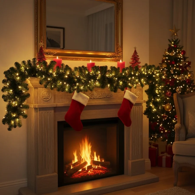 Groene Kerstkrans Decoratieslinger van 2.7M