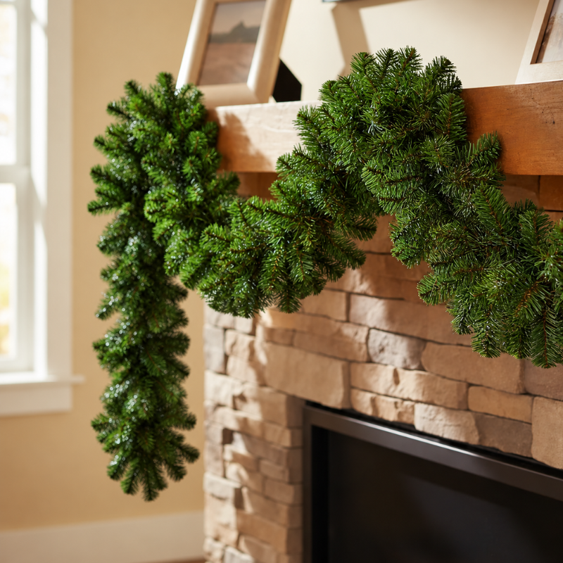 Groene Kerstkrans Decoratieslinger van 2.7M