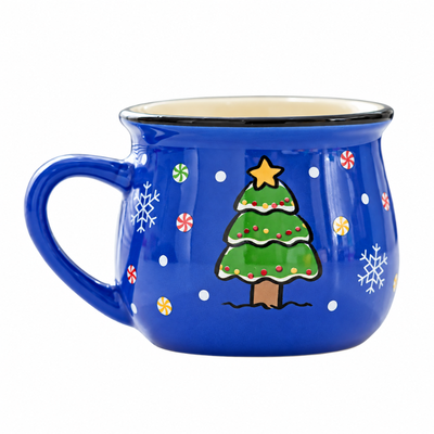 Keramische Kerst Koffiemok met Vrolijk Cartoon-Ontwerp