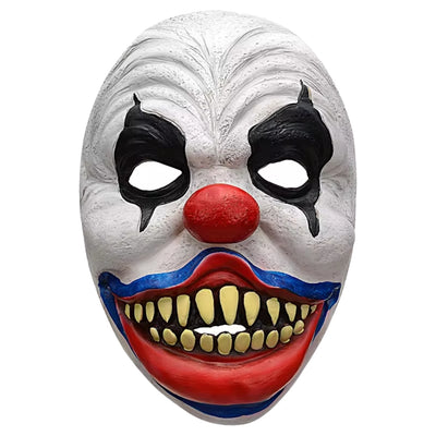 Halloween Masker - Griezelige Clown met Rode Neus en Scherpe Tanden