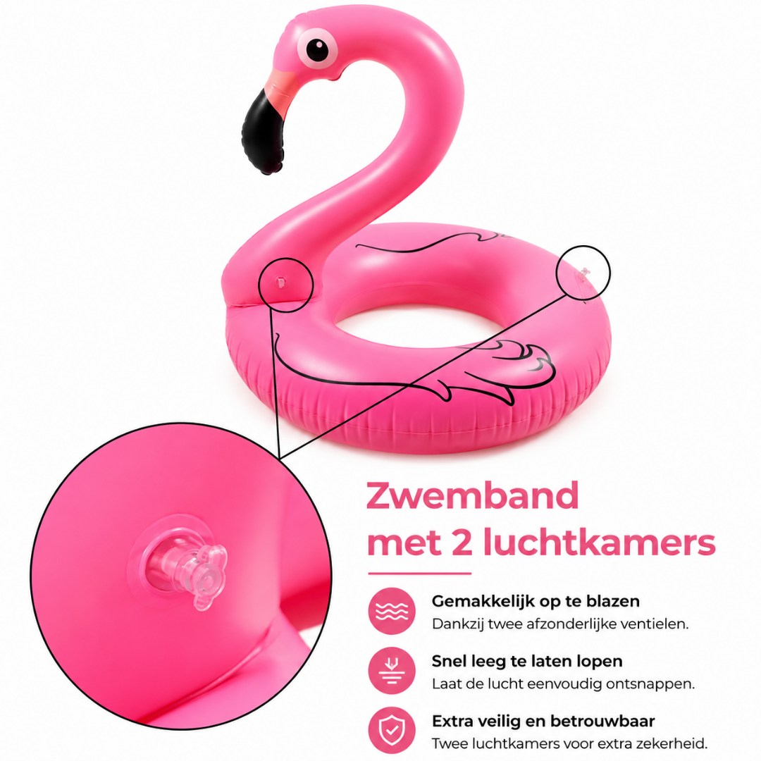Opblaasbare Flamingo Zwemband - Kinderen & Volwassenen