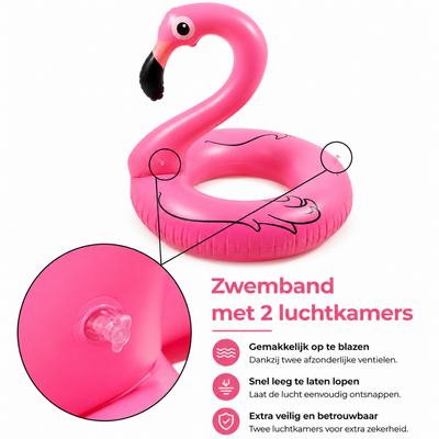 Opblaasbare Flamingo Zwemband - Kinderen & Volwassenen