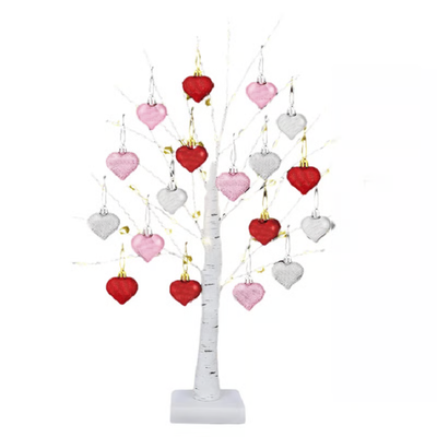Love Tree™ – LED Berkenboom Met 18 Hartornamenten