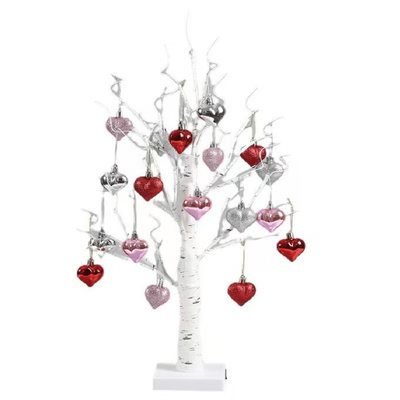 Love Tree™ – LED Berkenboom Met 18 Hartornamenten
