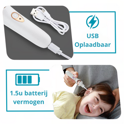 Oorreiniger met zachte zuigkracht