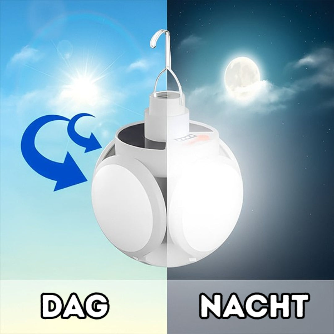 Solvix - Lampe - Éclairage solaire pliable 2-en-1 pour l'intérieur et l'extérieur
