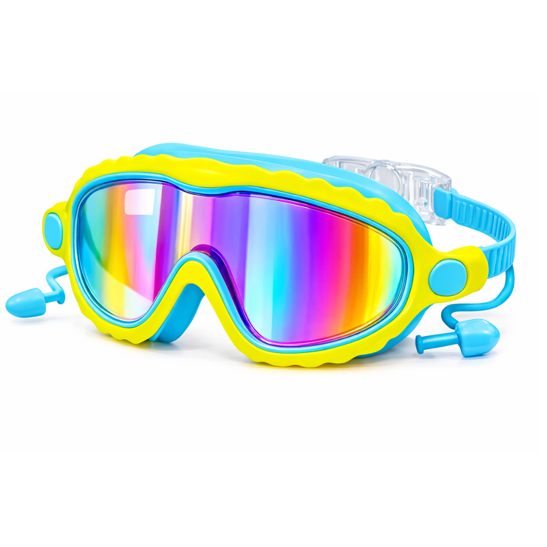 AquaVision - Lunettes de Natation Enfants - Avec Protection Auriculaire & Vision Claire
