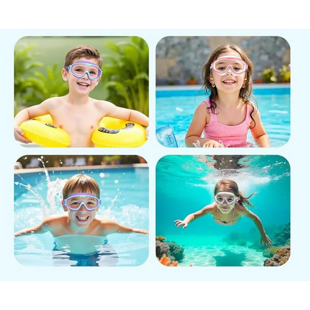AquaVision - Lunettes de Natation Enfants - Avec Protection Auriculaire & Vision Claire