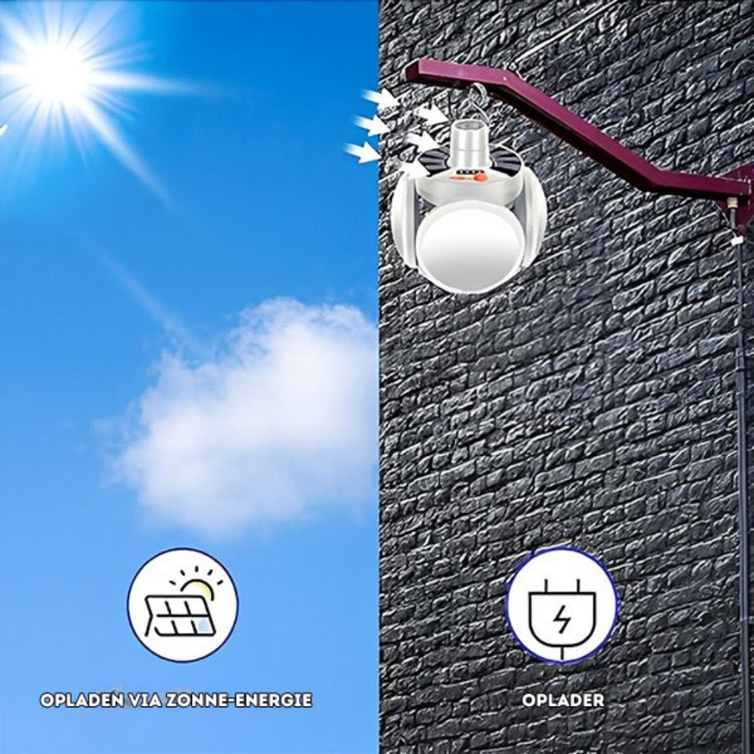 Solvix - Lampe - Éclairage solaire pliable 2-en-1 pour l'intérieur et l'extérieur