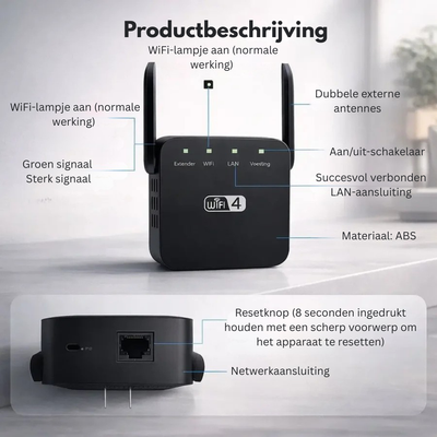 WiFi Versterker - Sterker Internet in Heel je Huis - SignalBoost