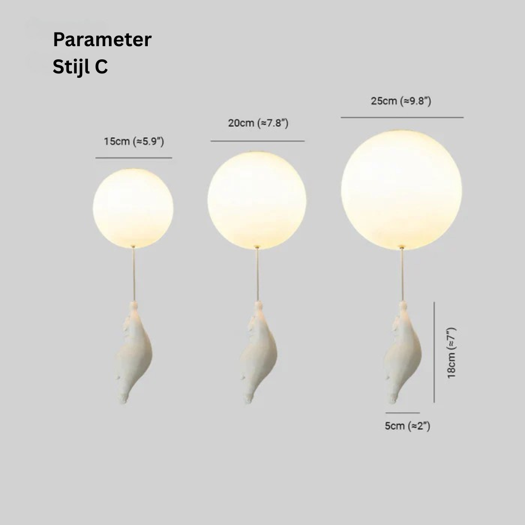 Plafondlamp - Kinderlamp met Beer en Ballon - Cloudino