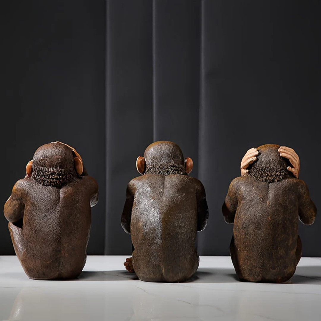 Apenbeeld set met 3 figuren - Speelse Decoratie met Karakter - Monzari
