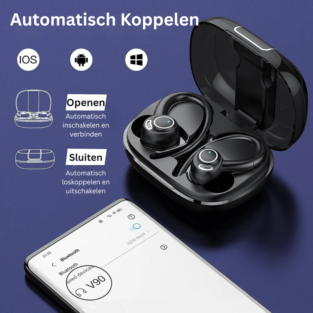 Bluetooth Oortjes - Draadloze Sport Oordopjes met Noise Cancelling - Nexeon
