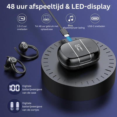 Bluetooth Oortjes - Draadloze Sport Oordopjes met Noise Cancelling - Nexeon