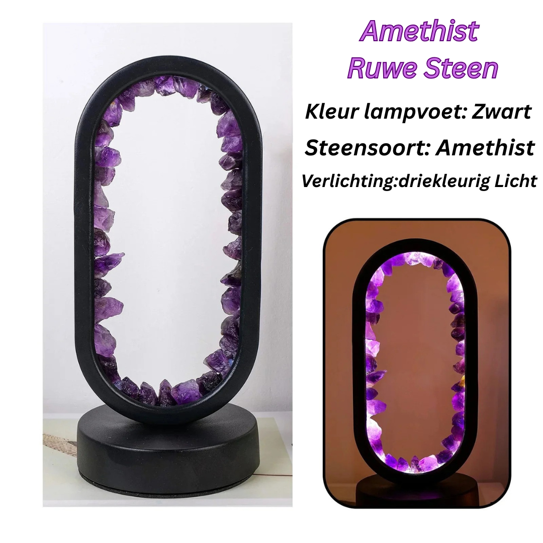 Amethist Lamp - Handgemaakte Kristallamp - Veluné