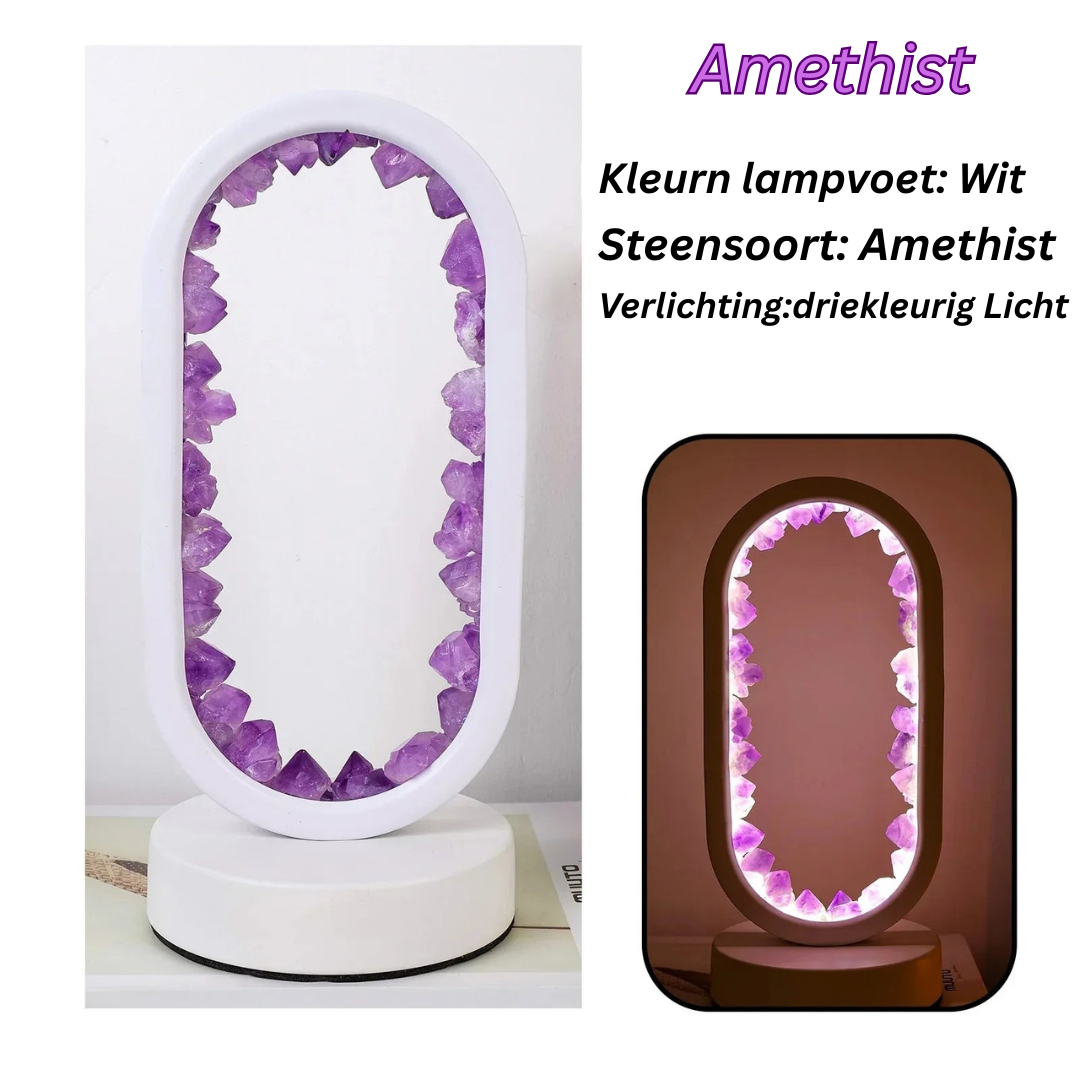 Amethist Lamp - Handgemaakte Kristallamp - Veluné