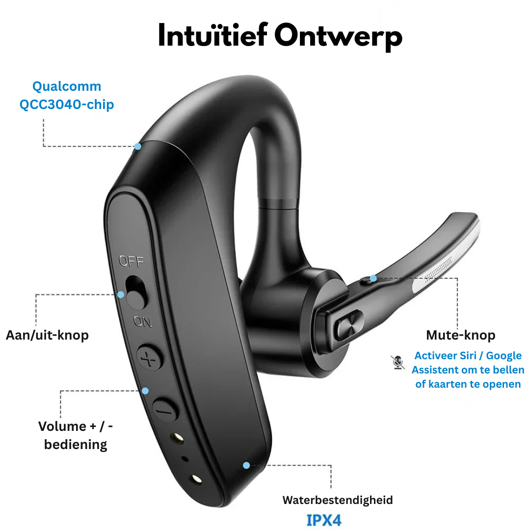 Bluetooth Headset - Ruisonderdrukkende Handsfree Oproepen - Voxera