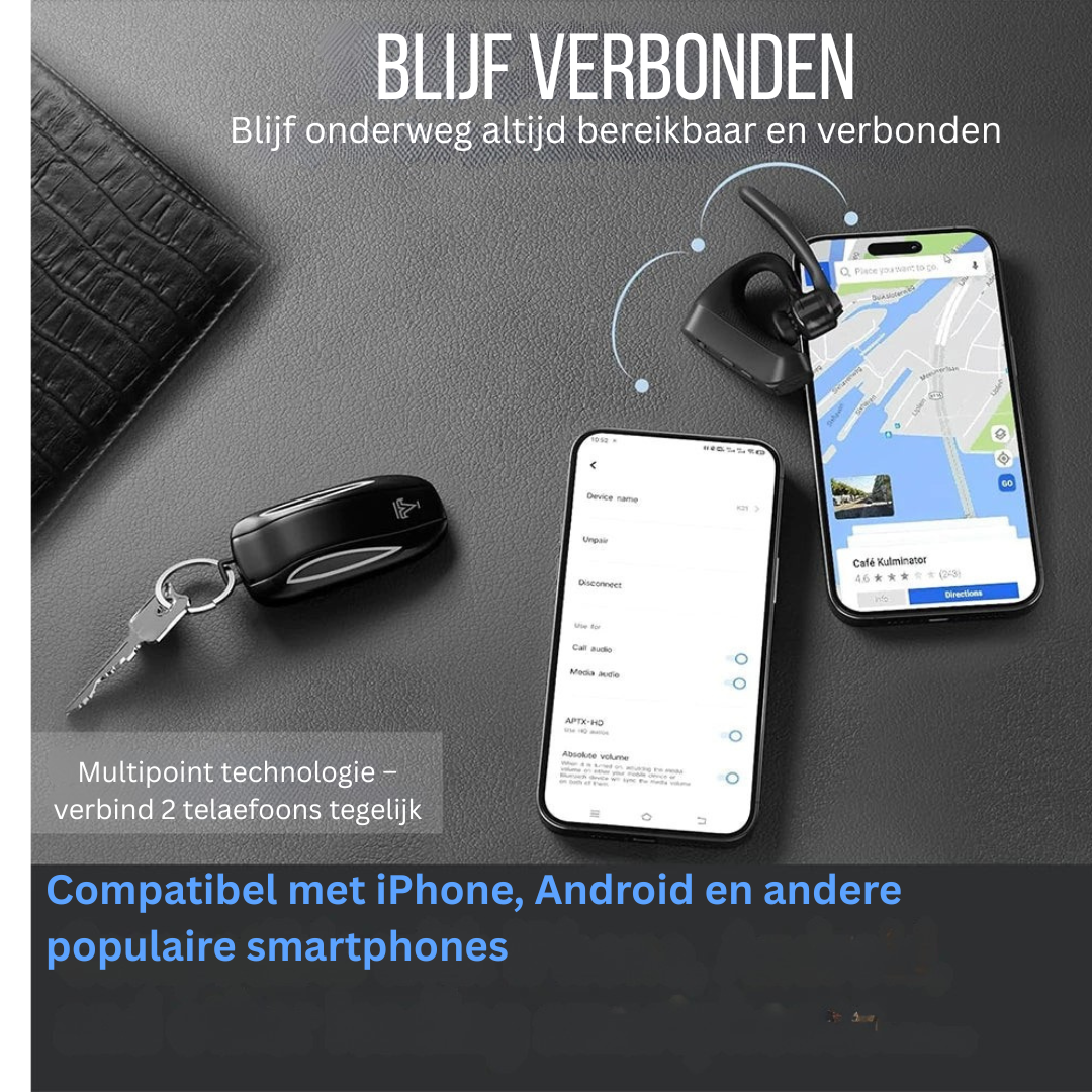 Bluetooth Headset - Ruisonderdrukkende Handsfree Oproepen - Voxera