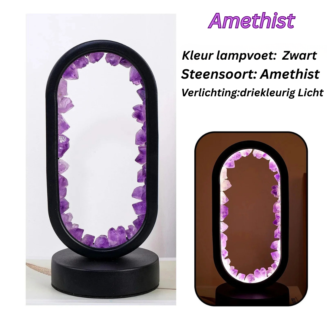 Amethist Lamp - Handgemaakte Kristallamp - Veluné