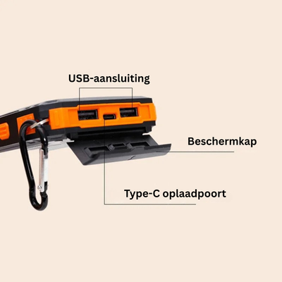 Powerbank - Solar Oplader met Zaklamp - Voltique