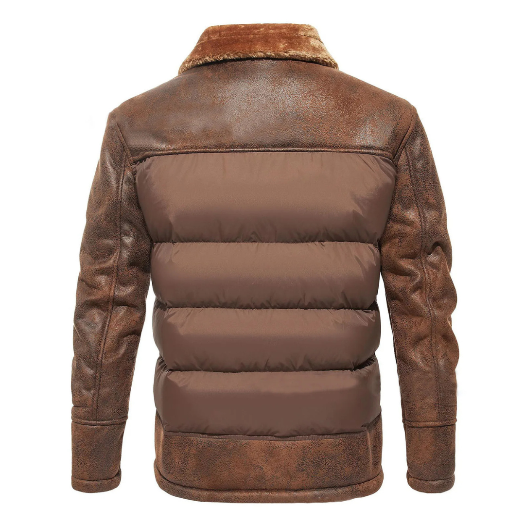 Leren Dons Gevoerde Jas - Winter Regular Fit - Nordvale