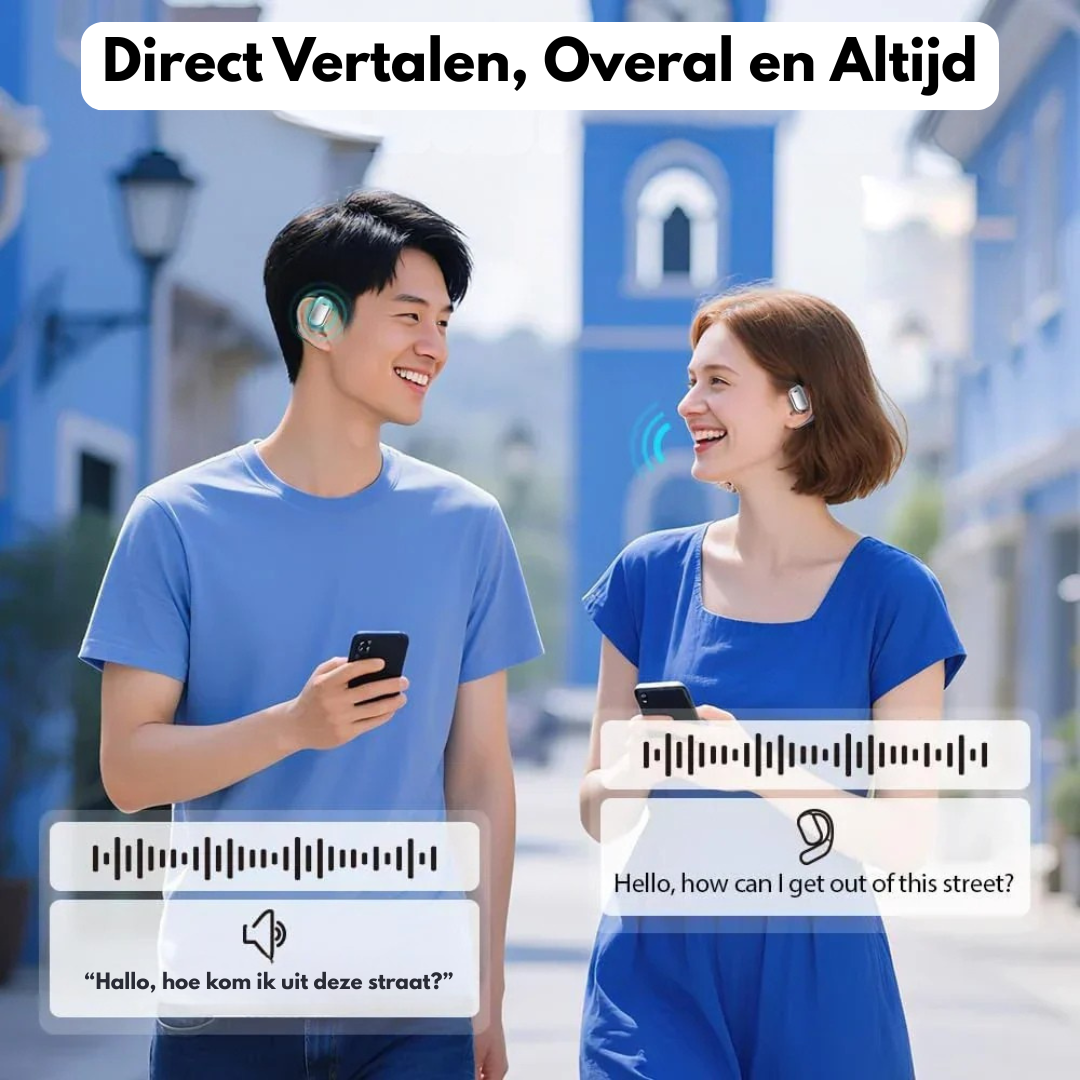 Bluetooth Oortjes - Real-Time Vertaling met LCD Touchscreen - Voxalink