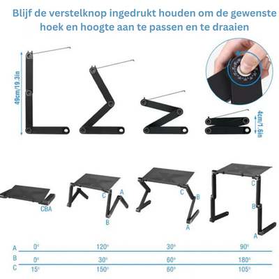Laptop standaard - 360° Ergonomische Verstelbare Stand - Nexivor