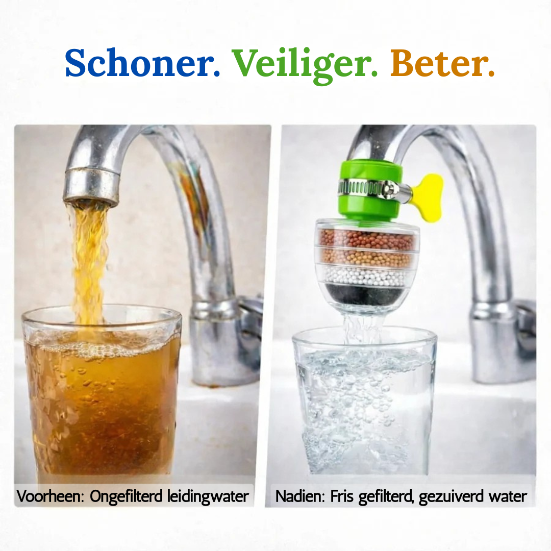 PureFlow Waterfilter - Schoner Drinkwater uit de Kraan - 1+1 GRATIS