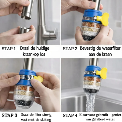 PureFlow Waterfilter - Schoner Drinkwater uit de Kraan - 1+1 GRATIS
