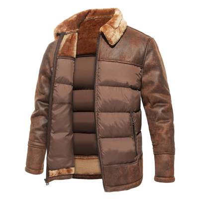 Leren Dons Gevoerde Jas - Winter Regular Fit - Nordvale