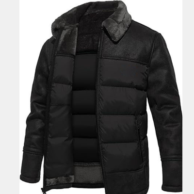 Leren Dons Gevoerde Jas - Winter Regular Fit - Nordvale