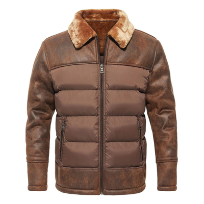 Leren Dons Gevoerde Jas - Winter Regular Fit - Nordvale