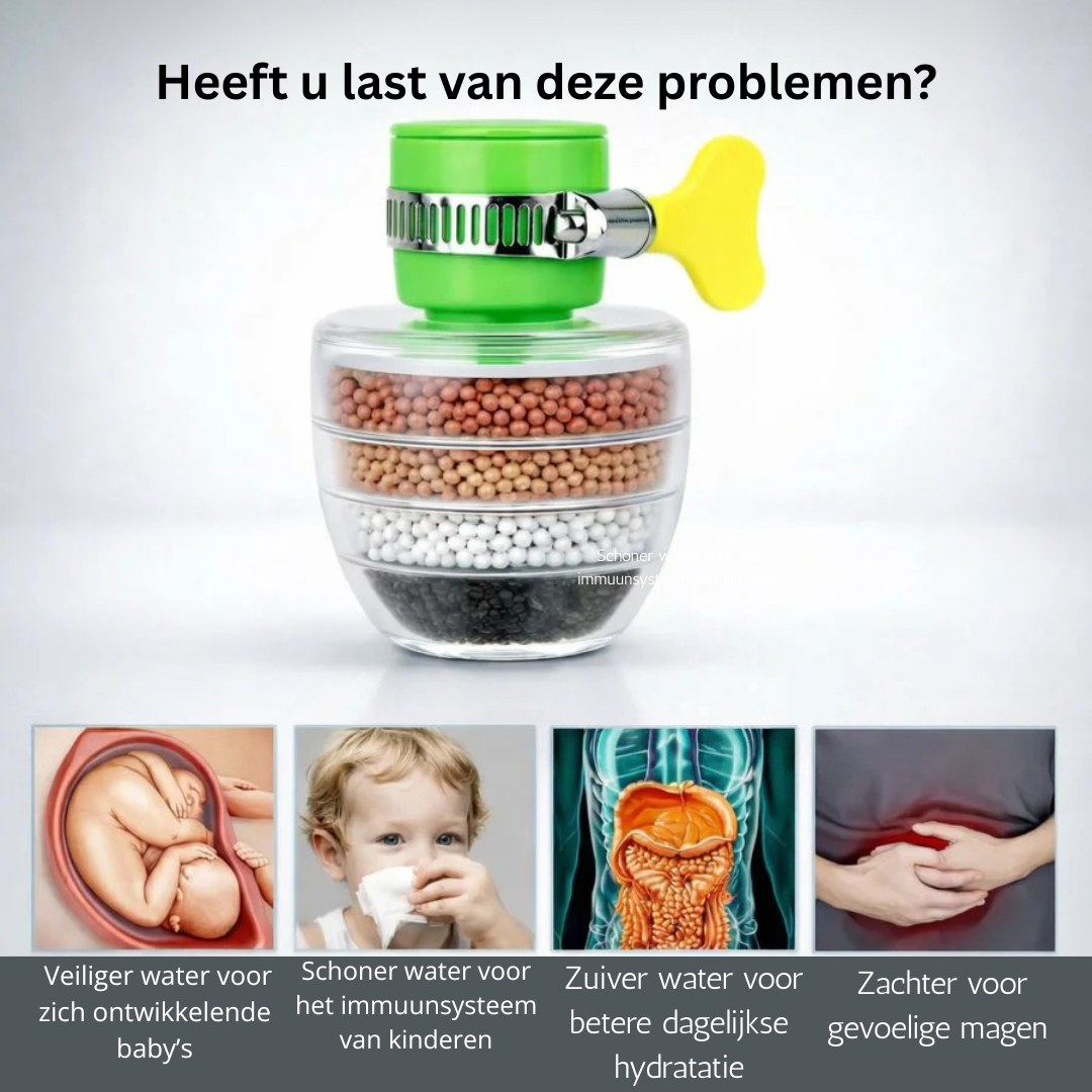 PureFlow Waterfilter - Schoner Drinkwater uit de Kraan - 1+1 GRATIS