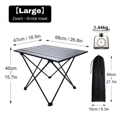 Aluminium klaptafel - Lichtgewicht Campingtafel - Trekova
