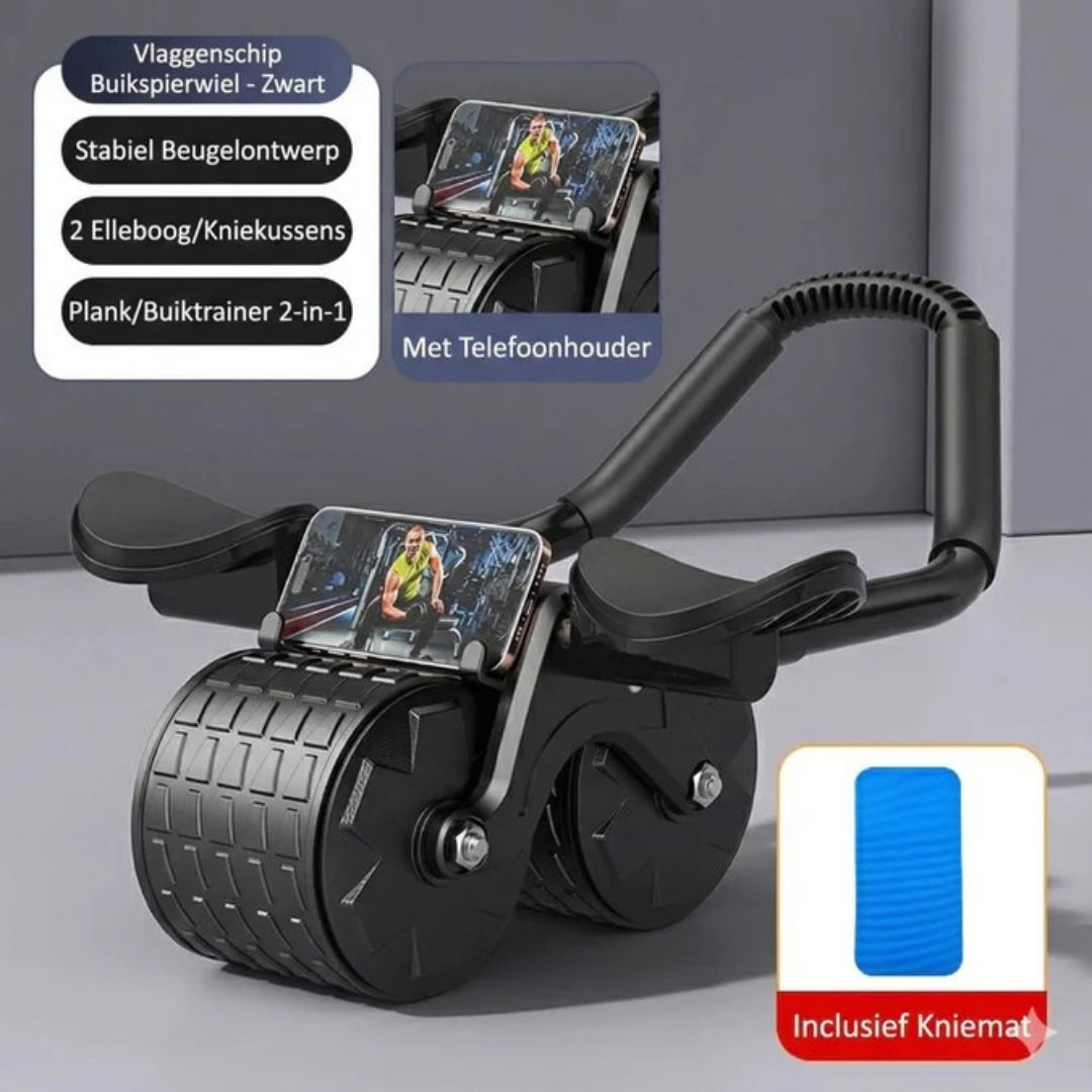 Buikspier Trainer - Abdominal Trainer Voor Thuis Fitness - AbWheel Pro