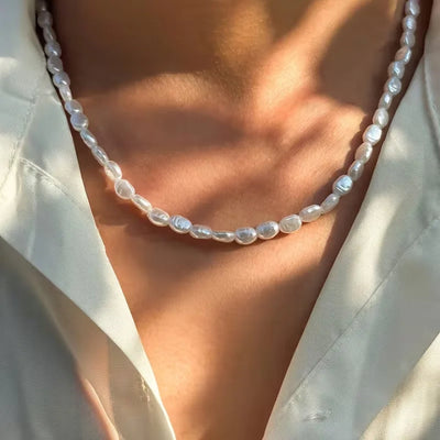 Parel Ketting - Barokke Ketting met Imitatie Parels - Lunarex