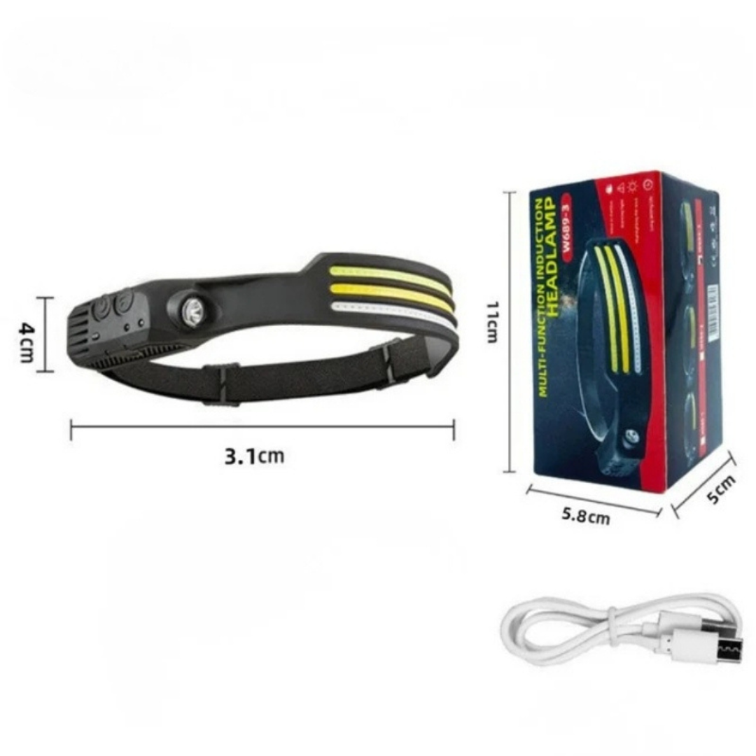 Lampe frontale - Ultra Lumineuse et Rechargeable - Lumière mains-libres