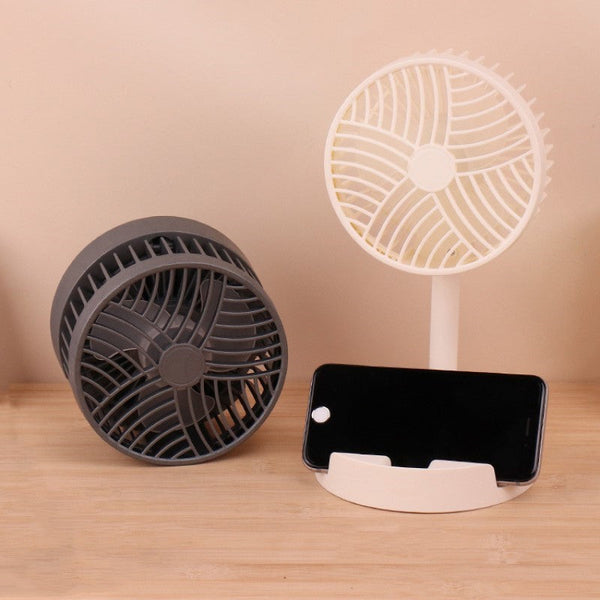 Mini opvouwbare telescopische ventilator voor telefoonhouder