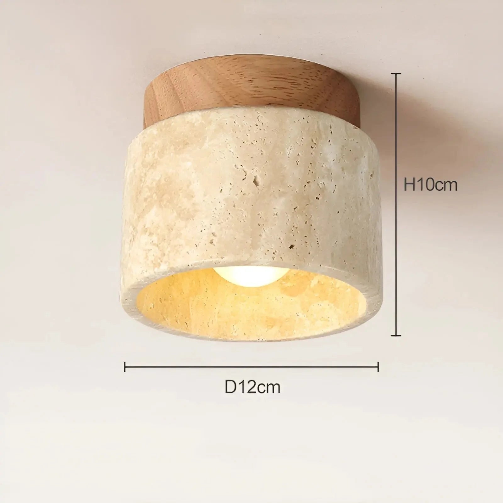 Plafondlamp - Rustieke Travertijn Verlichting - Norvane