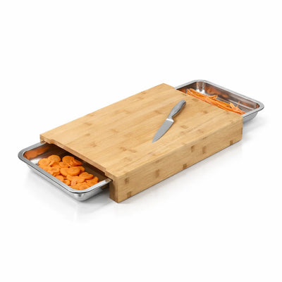 Planche à découper - Planche à découper en bambou avec bac de récupération pour une cuisine propre